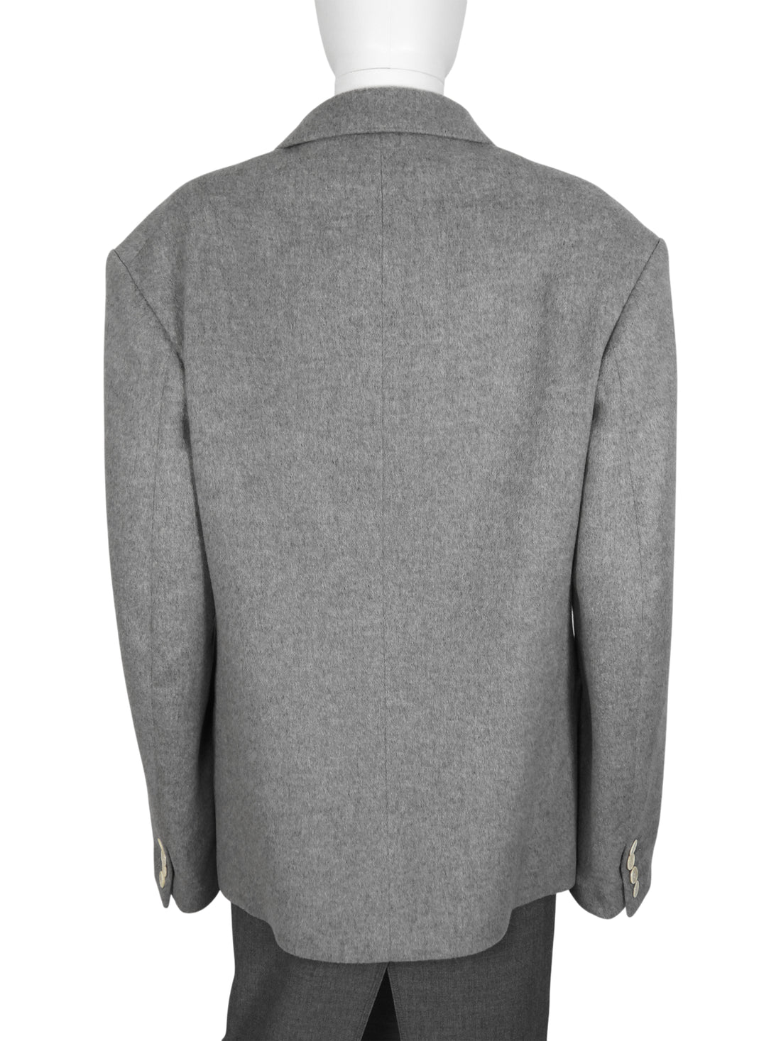 Junya Watanabe Grey Wool Cashmere Double Breasted Oversized Blazer - M