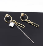 Justine Clenquet Mixed Metal Chain Crystal Earrings
