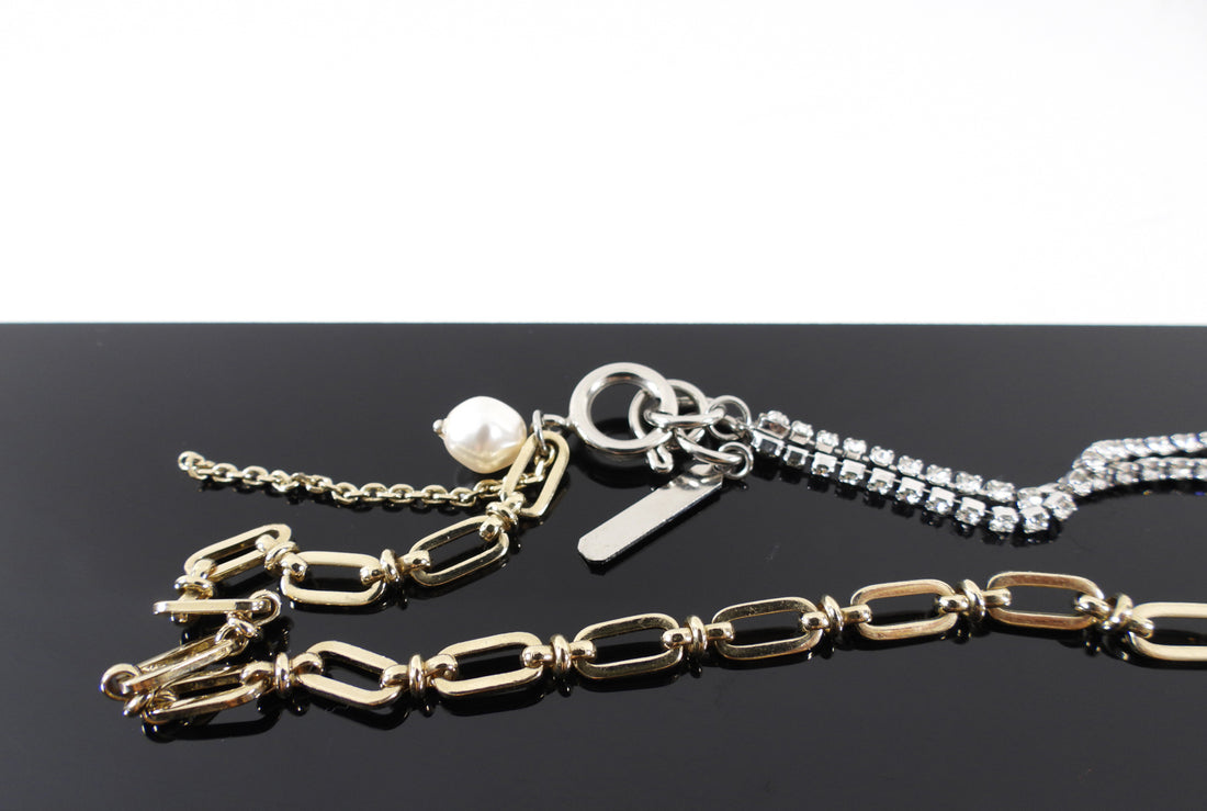 Justine Clenquet Goldtone Chain and Crystal Jamie Necklace