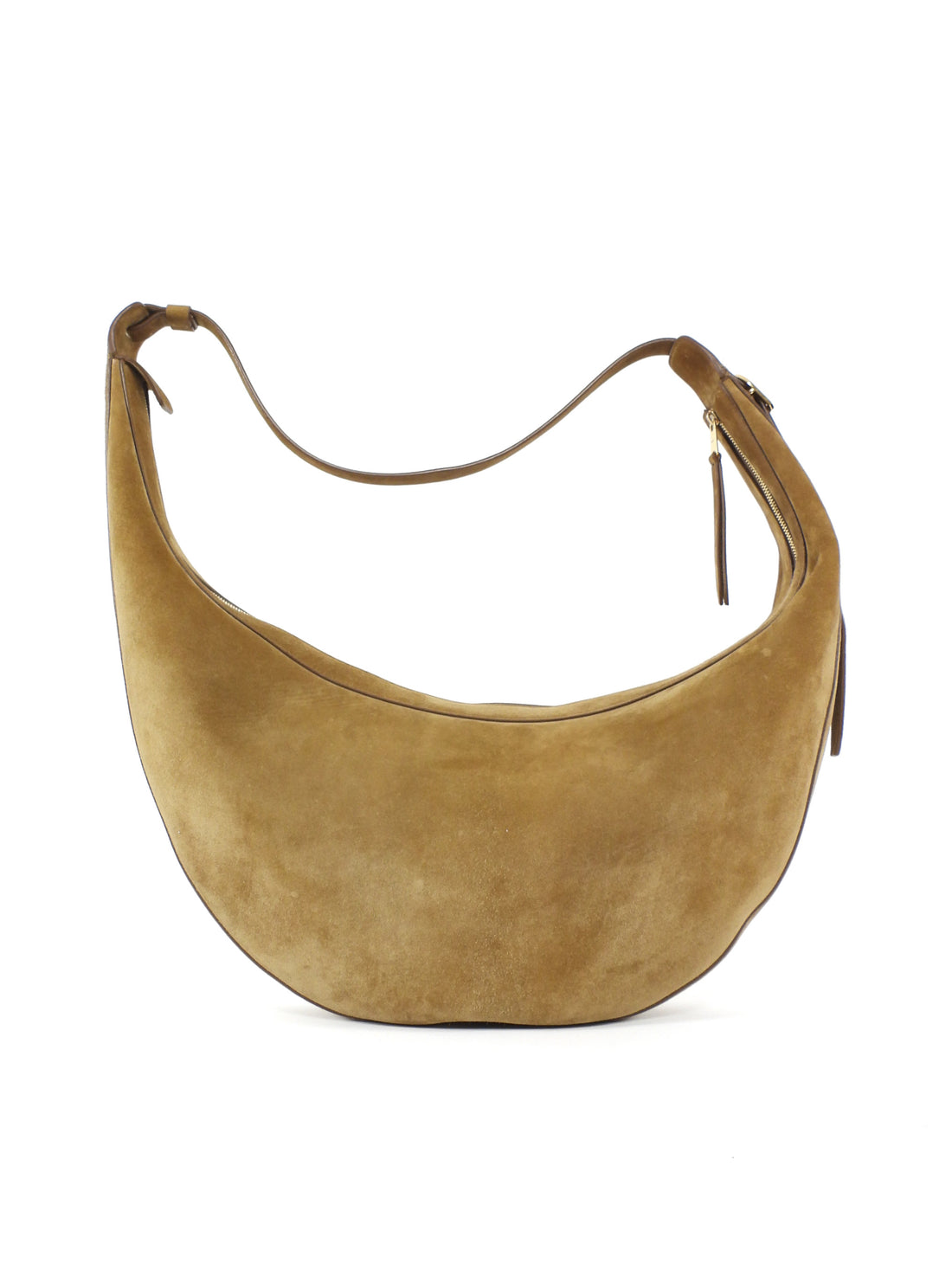 Khaite Brown Suede Leather Augustina Hobo Shoulder Bag