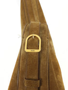 Khaite Brown Suede Leather Augustina Hobo Shoulder Bag