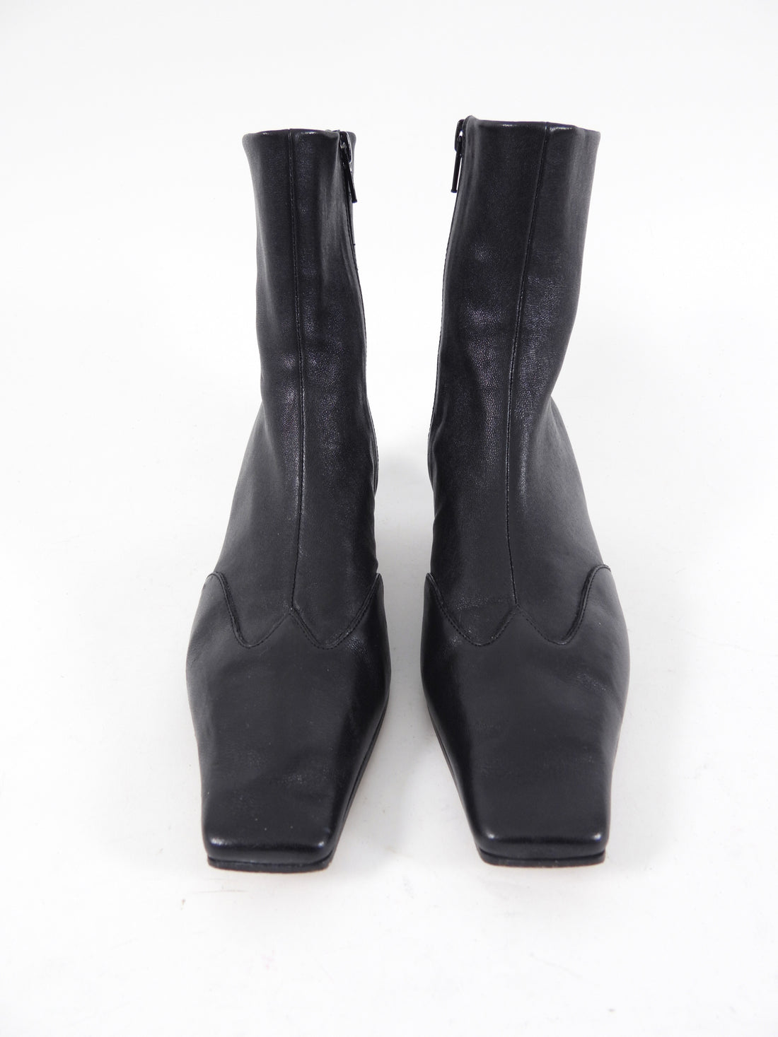 Khaite Black Leather 40mm Nevada Stretch Ankle Boot - 37