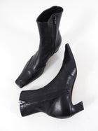 Khaite Black Leather 40mm Nevada Stretch Ankle Boot - 37