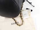 Khaite Black Leather Aria Bucket Bag with Chain Strap