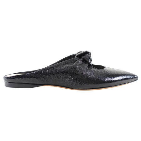 Khaite Black Patent Pointed Knot Rowan Flat Mule - 37