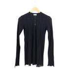 Khaite Byron Black Jersey Henley Top - M (6)