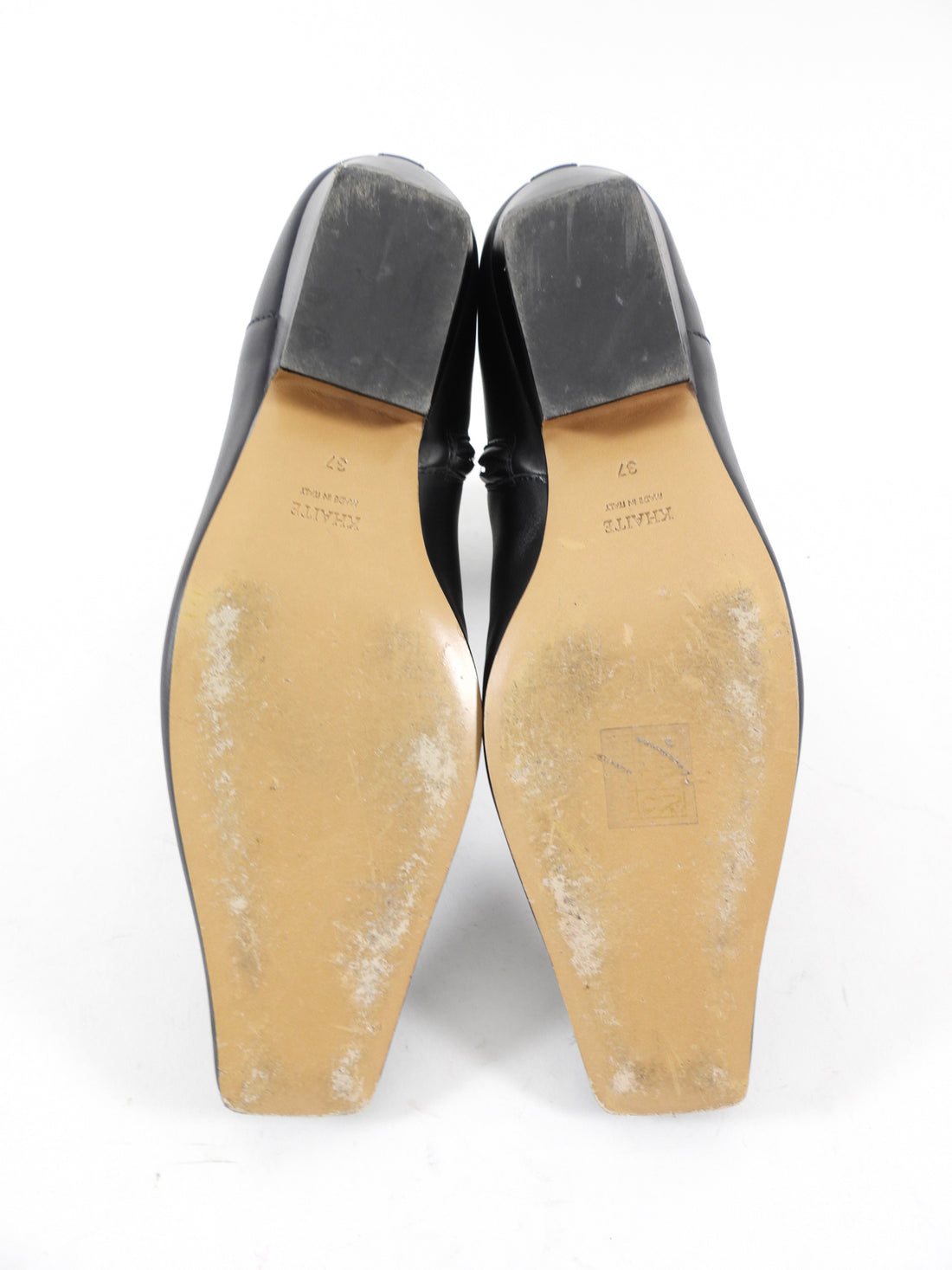 Khaite Black Leather Marfa Ankle Boots - 37