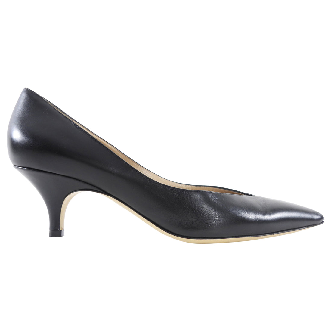 Giorgio Armano Black Leather V Neck Pumps - 40