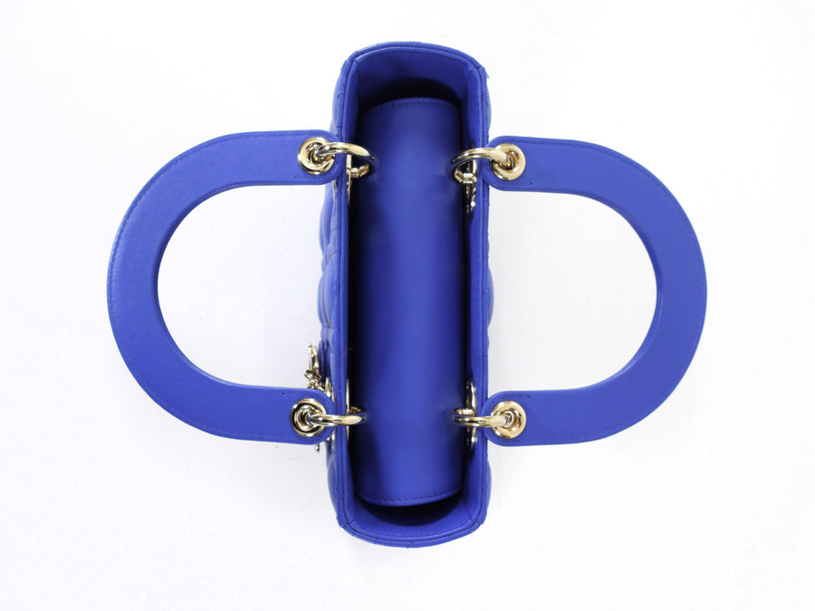 Dior My Lady Blue Cannage Lambskin Small Two Way Bag