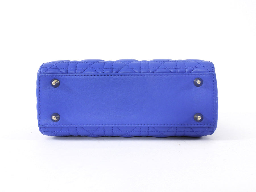 Dior My Lady Blue Cannage Lambskin Small Two Way Bag