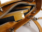 Christian Dior Vintage Large Mustard Patent Cannage Lady Dior SHW