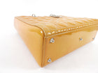 Christian Dior Vintage Large Mustard Patent Cannage Lady Dior SHW