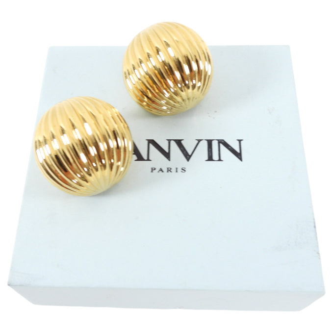 Lanvin Arpege Goldtone Dome Clip on Earrings