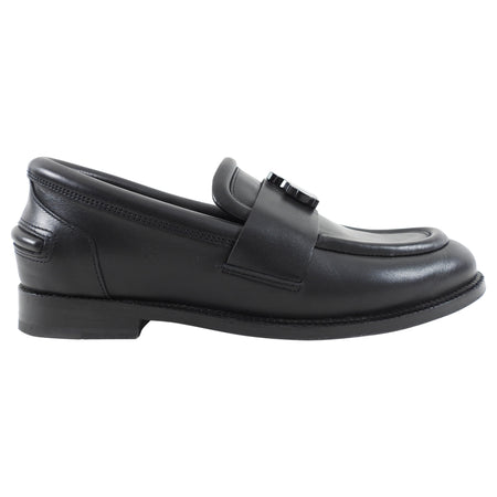 Lanvin Black Leather Arpege Logo Chunky Loafers - 39 / 8.5