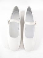 Le Monde Beryl White Leather Mary Jane Ballet Flat - 42