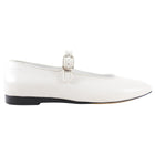 Le Monde Beryl White Leather Mary Jane Ballet Flat - 42