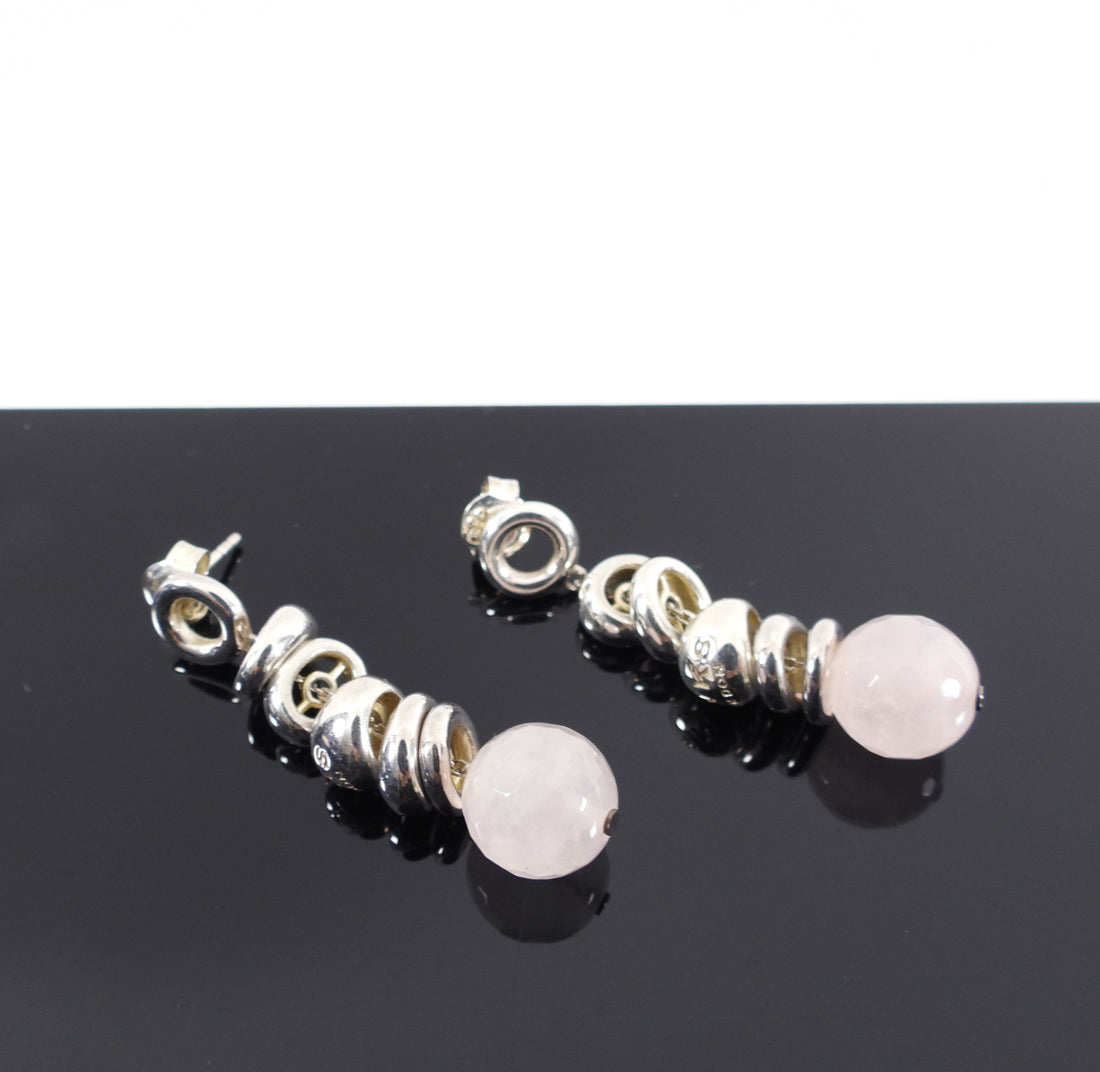 Links of London Sterling Silver Ring Drop Earrings with Pink