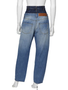 Loewe Blue Tromp L'oeil Wide-Leg Double Denim Layered Jeans 38