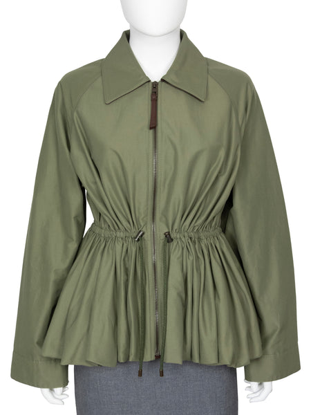 Loewe Drawstring Waist Leather Trim Jacket - 36 / US 4-6