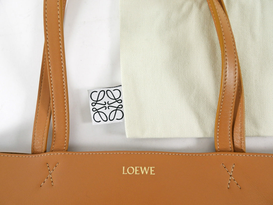 Loewe Tan Leather Puzzle Fold Tote Bag