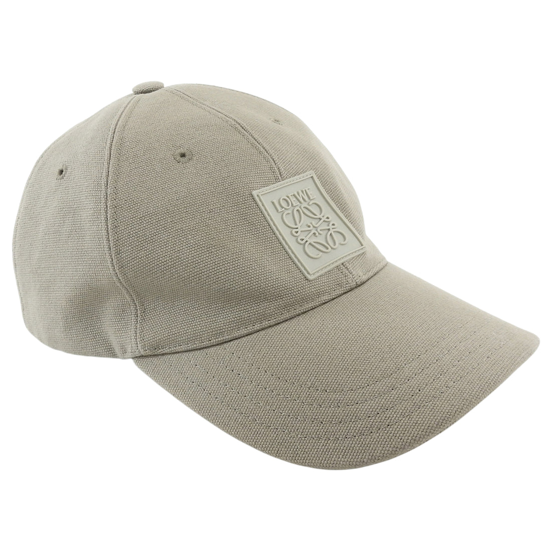 Loewe Stone Canvas Rubber Anagram Logo Baseball Cap O/S