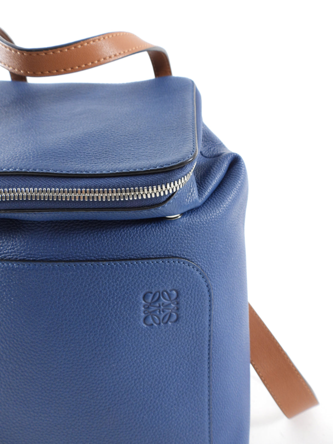 blue and brown leather backpack Loewe Blue and Brown Leather Goya Backpack – I MISS YOU VINTAGE