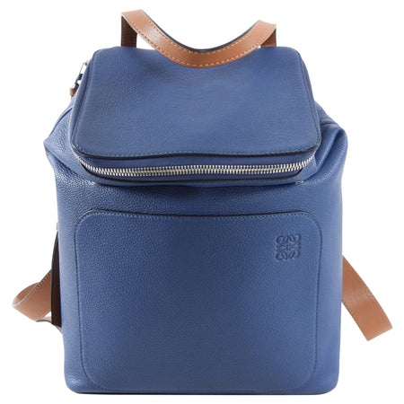 Loewe Blue and Brown Leather Goya Backpack