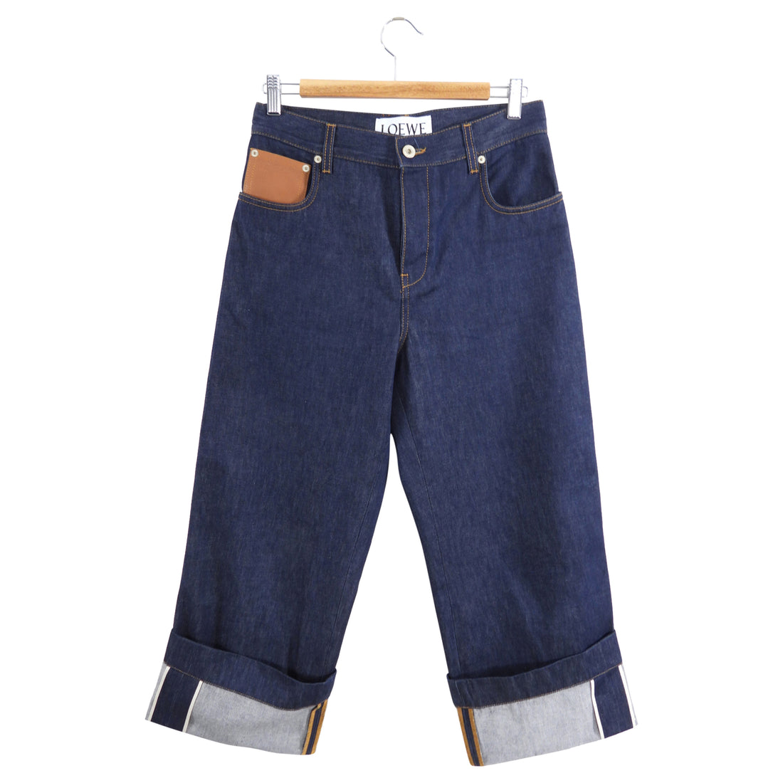 Loewe High Rise Cropped Dark Blue Jeans - 36 / 4