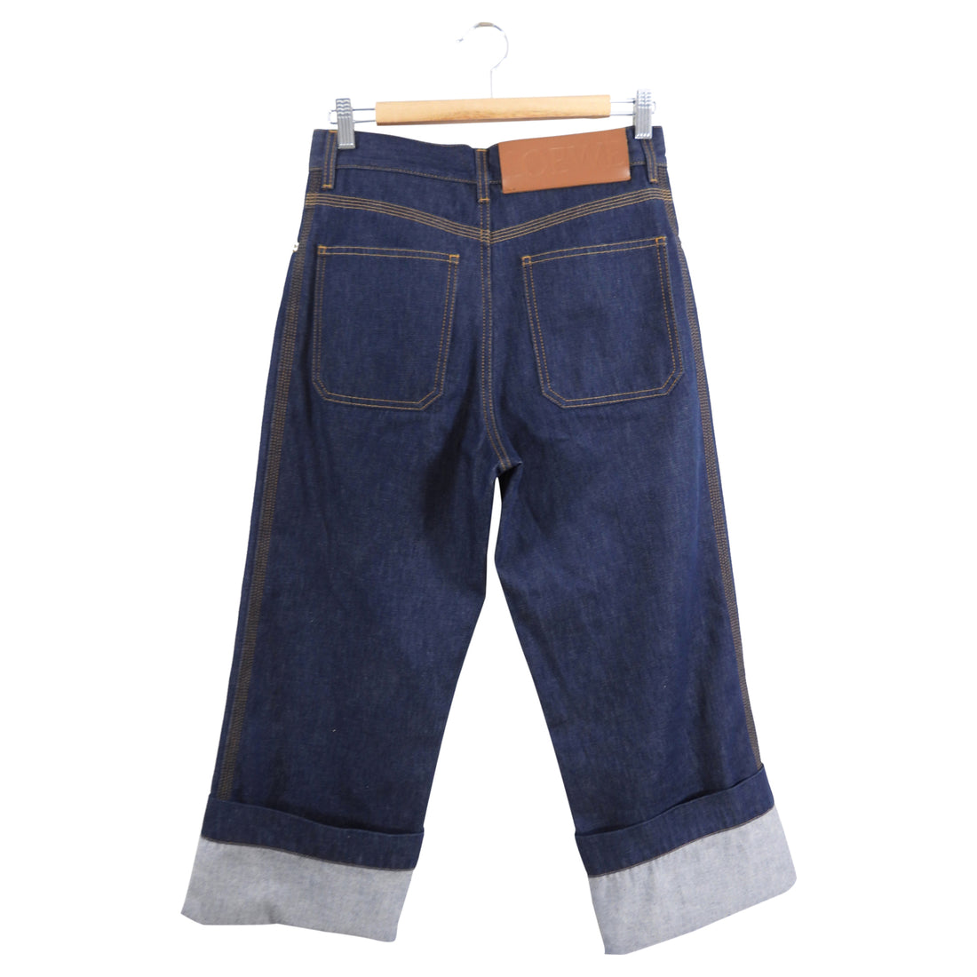 Loewe High Rise Cropped Dark Blue Jeans - 36 / 4