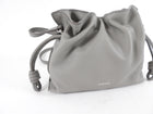 Loewe Pearl Grey Leather Mini Flamenco Clutch Bag