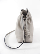 Loewe Light Grey Leather Flamenco Knot Medium Drawstring Bag
