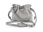 Loewe Pearl Grey Leather Mini Flamenco Clutch Bag