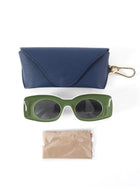 Loewe Paula's Ibiza Vintage Style Green and White Retro Sunglasses