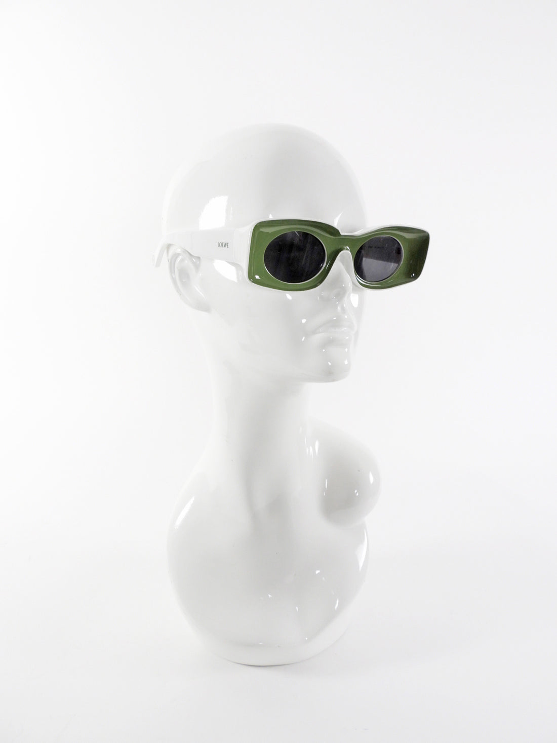 Loewe Paula's Ibiza Vintage Style Green and White Retro Sunglasses