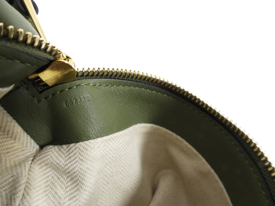 Loewe Avocado Green Calfskin Puzzle Hobo Bag