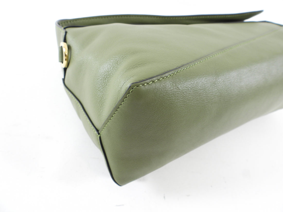 Loewe Avocado Green Calfskin Puzzle Hobo Bag