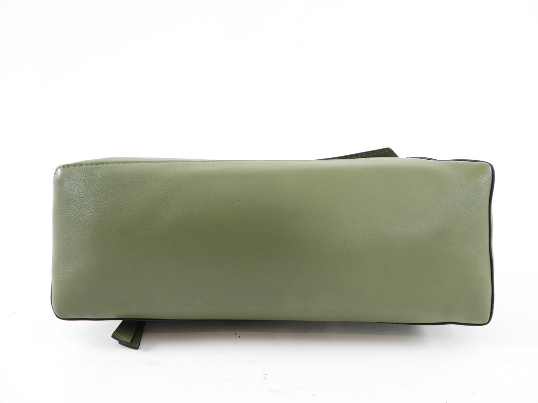 Loewe Avocado Green Calfskin Puzzle Hobo Bag