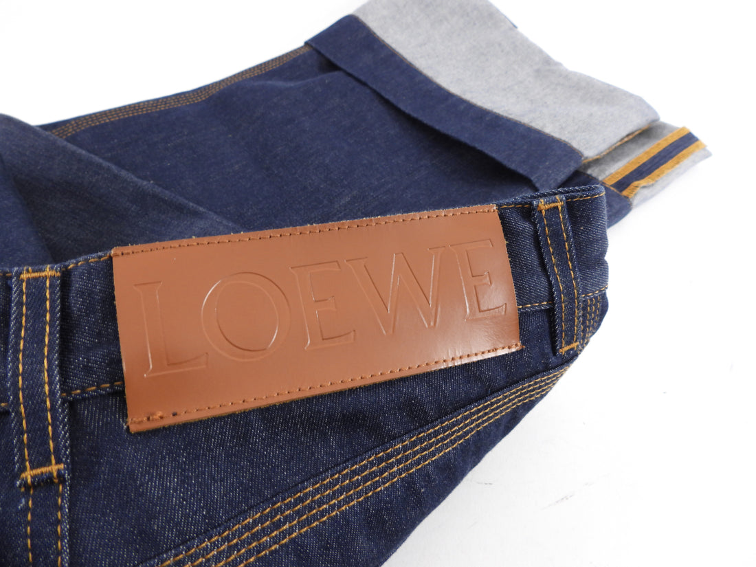 Loewe High Rise Cropped Dark Blue Jeans - 36 / 4