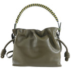 Loewe Olive Green Leather Mini Flamenco Bag