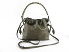 Loewe Olive Green Leather Mini Flamenco Bag