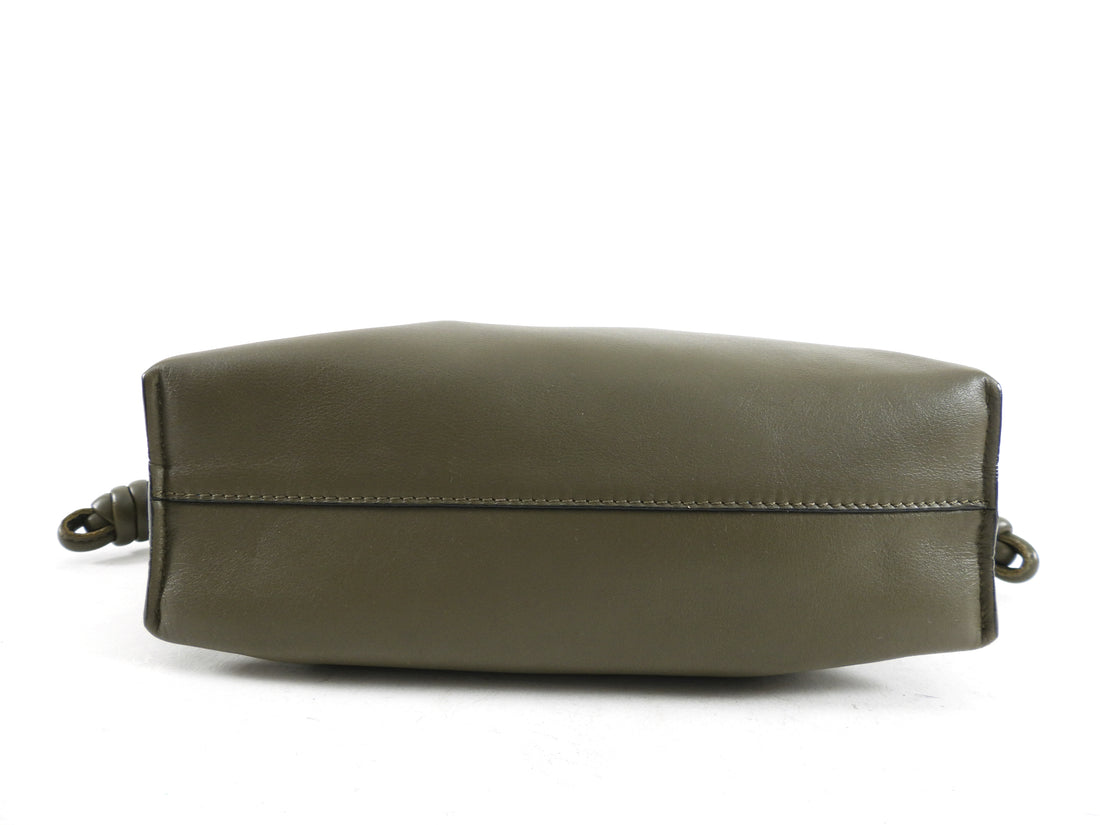 Loewe Olive Green Leather Mini Flamenco Bag