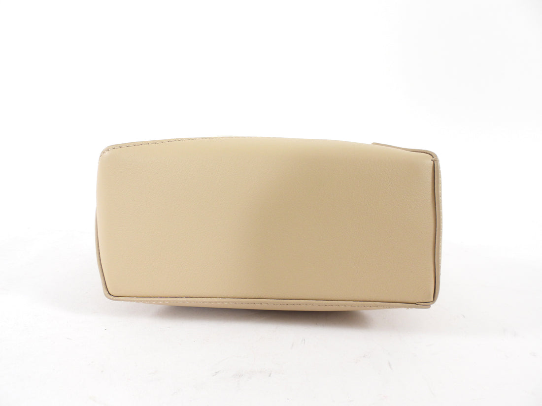Loewe Beige and White Leather Mini Puzzle Edge Bag