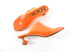 Loewe Toy  Orange Clear Acrylic Mule Slides - 37