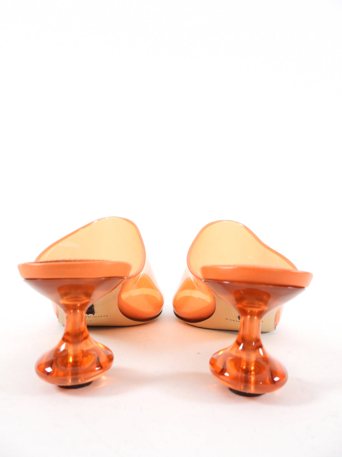 Loewe Toy  Orange Clear Acrylic Mule Slides - 37