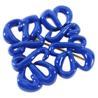 Loewe Blue Enamel Metal Large Anagram Brooch / Pin
