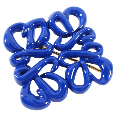 Loewe Blue Enamel Metal Large Anagram Brooch / Pin