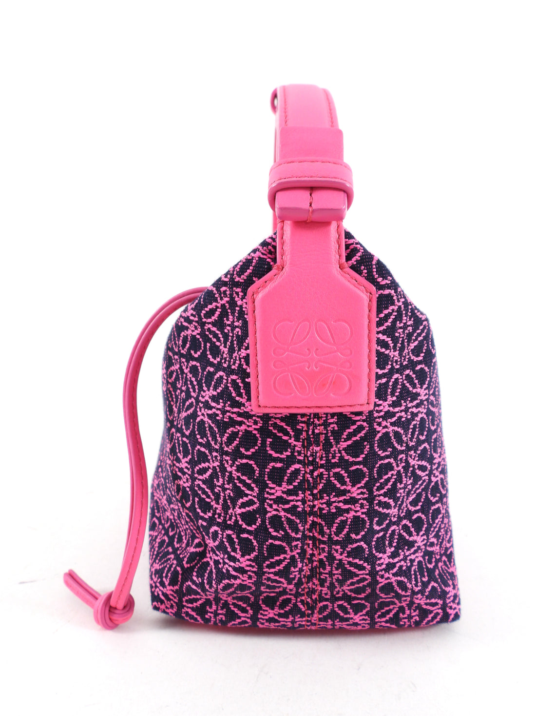 Loewe Small Neon Pink Cubi Anagram Jacquard Bag