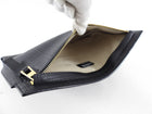 Loewe Black Grained Leather Zip T Pouch Clutch Bag