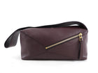 Loewe 2021 Bordeaux Leather Puzzle Shoulder Bag