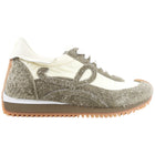 Loewe Taupe Suede and Ivory Nylon Combo Sneakers - USA 7